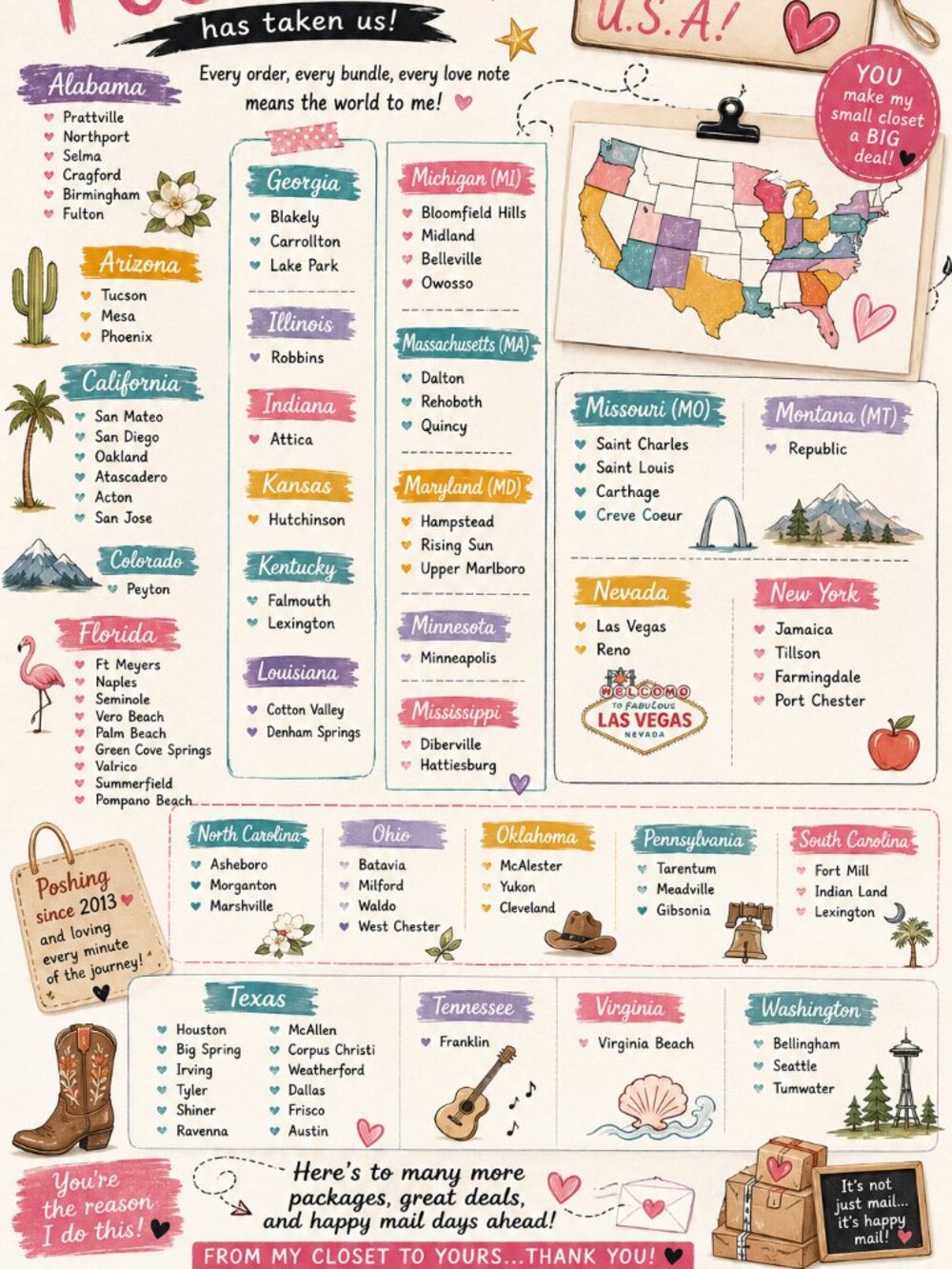 ✨ From Texas to Washington… and so many sweet stops in between! ✨